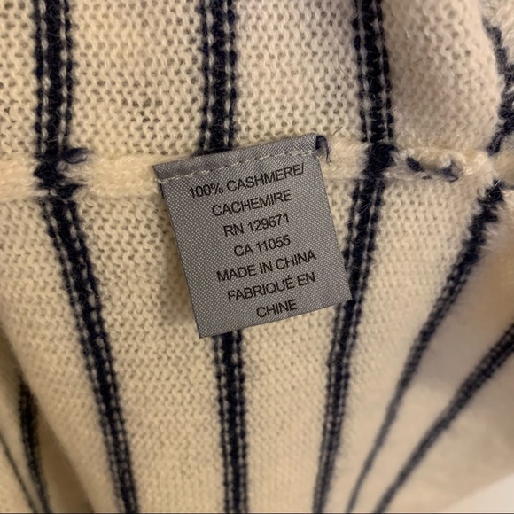 360 Cashmere 3/4 Sleeve Striped Boat Neck Sweater in Pink, Size M - Picture 11 of 11